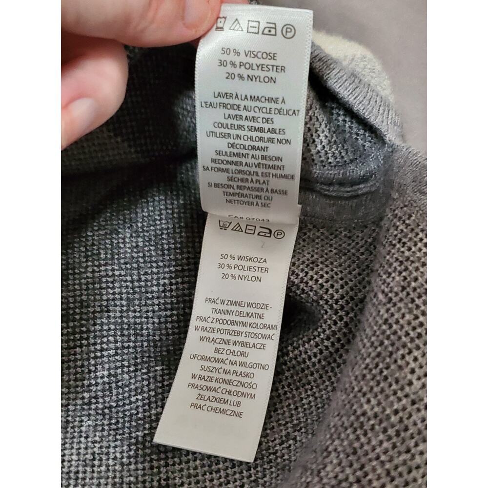 Tahari Women’s Plaid Sweater Jacket Size XL Gray Zip Front Rayon Blend - Picture 12 of 16